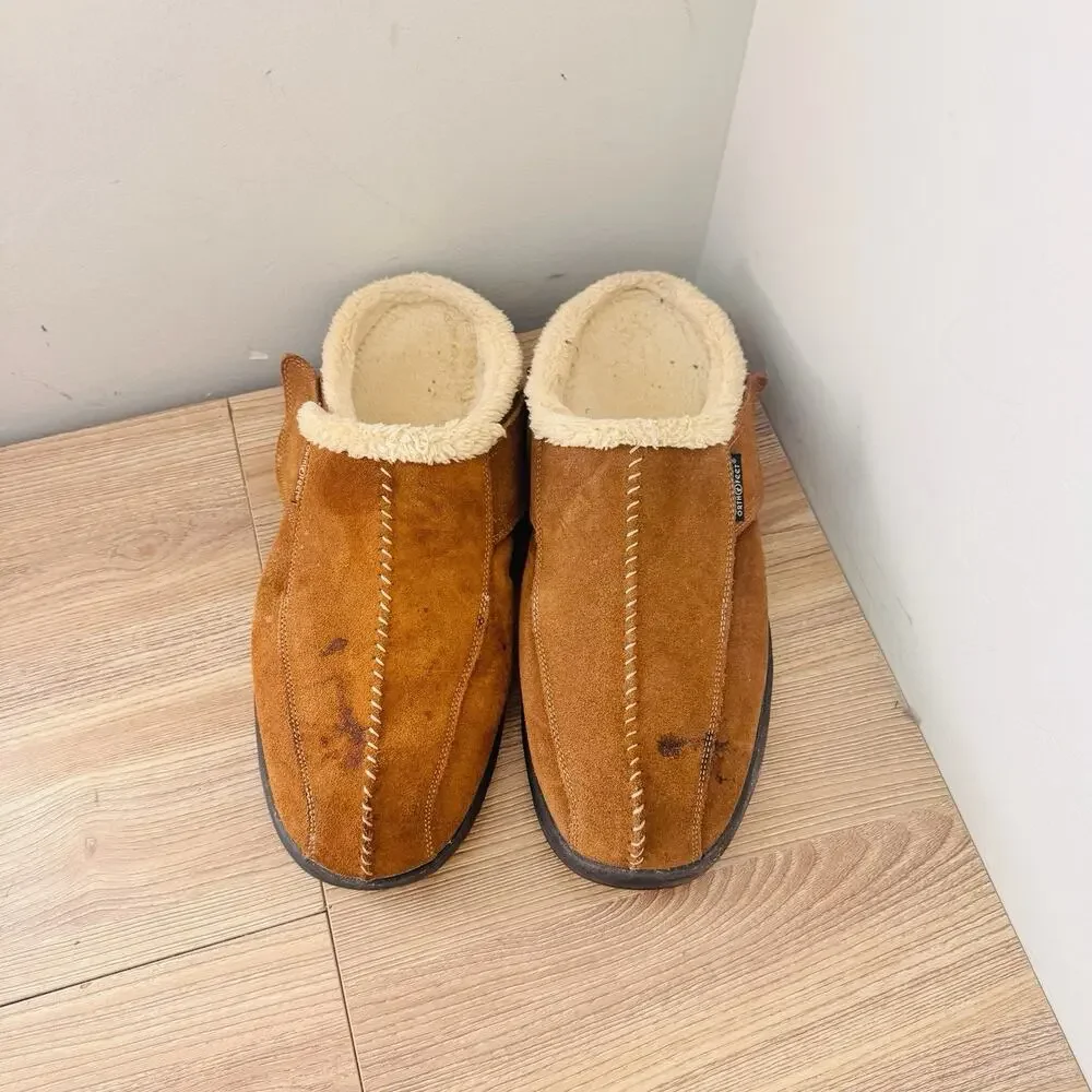 Orthofeet Asheville orthopedic slippers Brown Men’s Size 12
